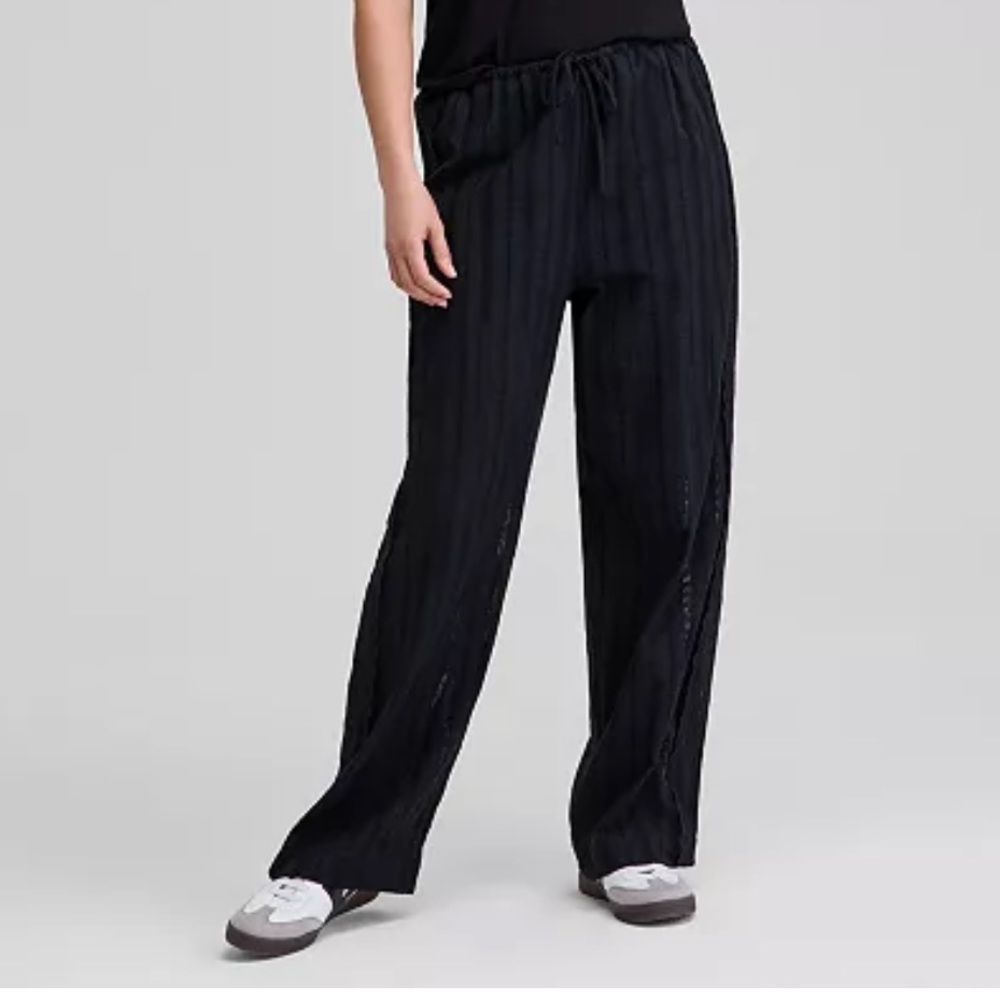Women's Black Striped Pants
